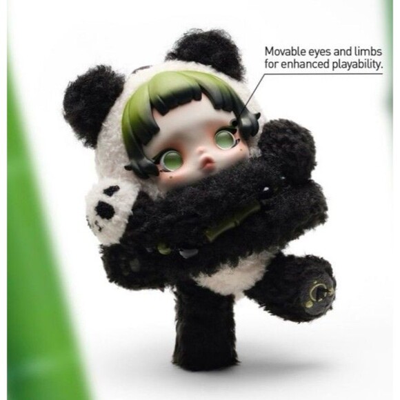 POP MART Skullpanda LAZY Panda Plush Doll Pendant LIMITED EDITION Green / Black - Picture 7 of 9